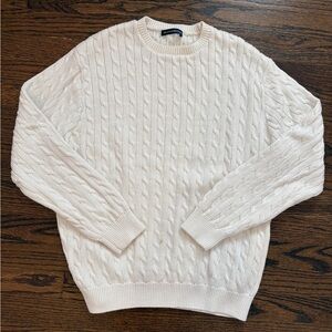 brandy melville brianna cable knit white cream sweater